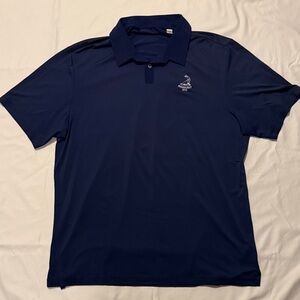 Adidas Pinehurst CC ClimaLite All-Way Stretch Performance Navy Golf Shirt